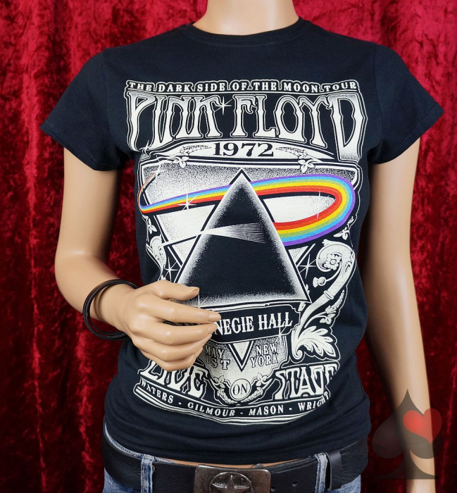 Pink Floyd At Carniege Hall 1972 Ladies T-Shirt schwarz Merchandise