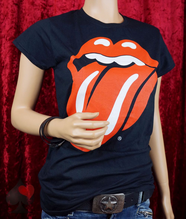 The Rolling Stones Classic Tongue Ladies T-Shirt schwarz Merchandise
