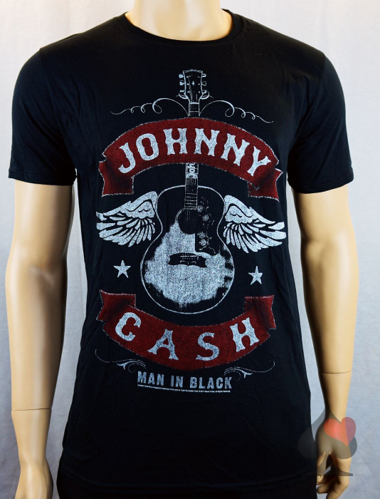 Johnny Cash Man in Black T-Shirt schwarz Merchandise