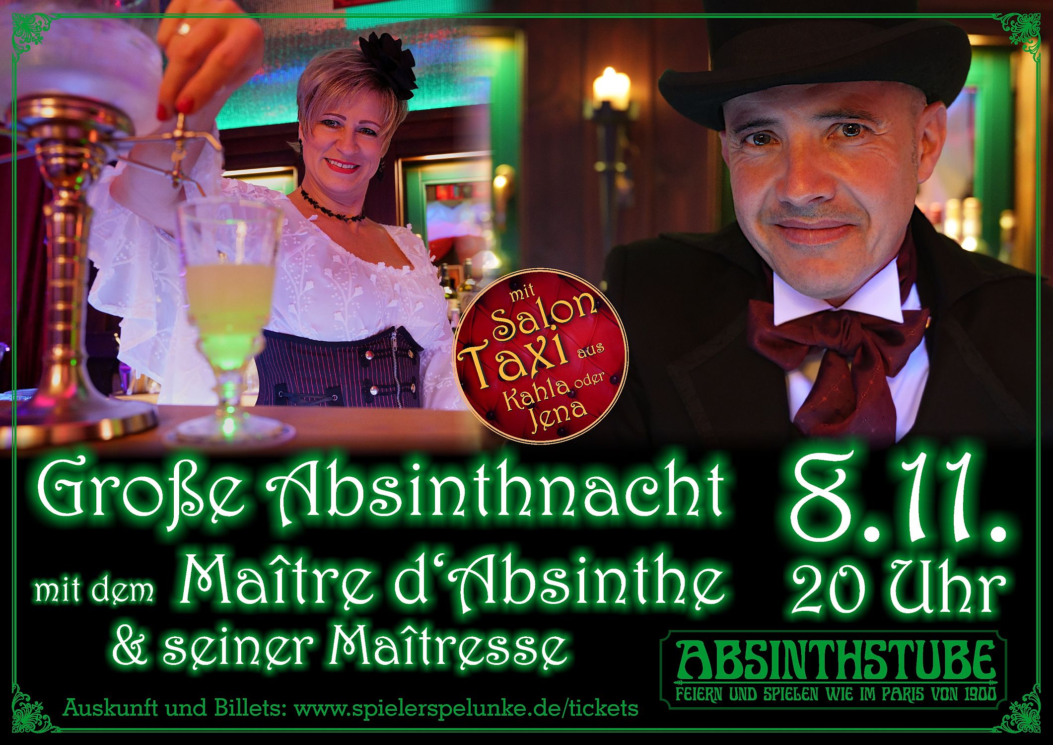 Absinthnacht der Spielerspelunke mit dem maitre dAbsinthe und seiner Maitresse Absinthnacht der Spielerspelunke mit dem maitre dAbsinthe und seiner Maitresse