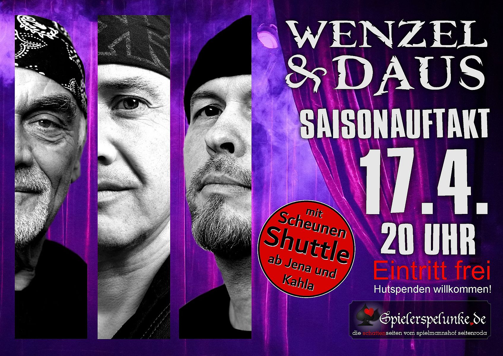 Start in die Livemusiksaison der Spielerspelunke am 17. April mit Wenzel & Daus Start in die Livemusiksaison der Spielerspelunke am 17. April