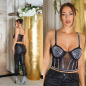 Preview: Burlesque Style Mesh Bra Top mit aufgesetzten Glitzerelementen