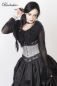 Preview: Unterbrust Burlesque Korsett Taft silber mit schwarzer Spitze