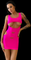 Preview: sexy minikleid neonpink mit bgrossem unterbrustausschnitt netzausschnitten partykleid spielerspelunke