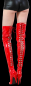 Preview: rote lack overknee stiefel high heel mit schnuerung hinten