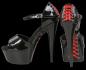 Preview: burlesque plateau high heel sandale lack schwarz rot korsettschnürung spielerspelunke