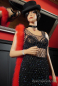 Preview: netztop netzkleid schwarz mit farbigem strass