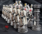 Preview: historische schachfiguren kreuzritter schwarz weiss