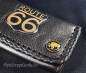 Preview: Truckerwallet schwarz mit Flechtrand und Motiv Route 66