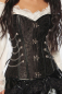 Preview: Vollbrust Korsage mit Riegelverschluss Gothic Steampunk schwarz