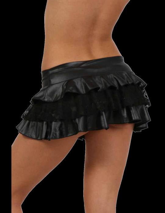 wetlook minirock mit spitze schwarz clubwear dessous spielerspelunke