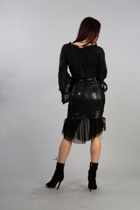 viktorianisches gothic top schwarz langärmelig