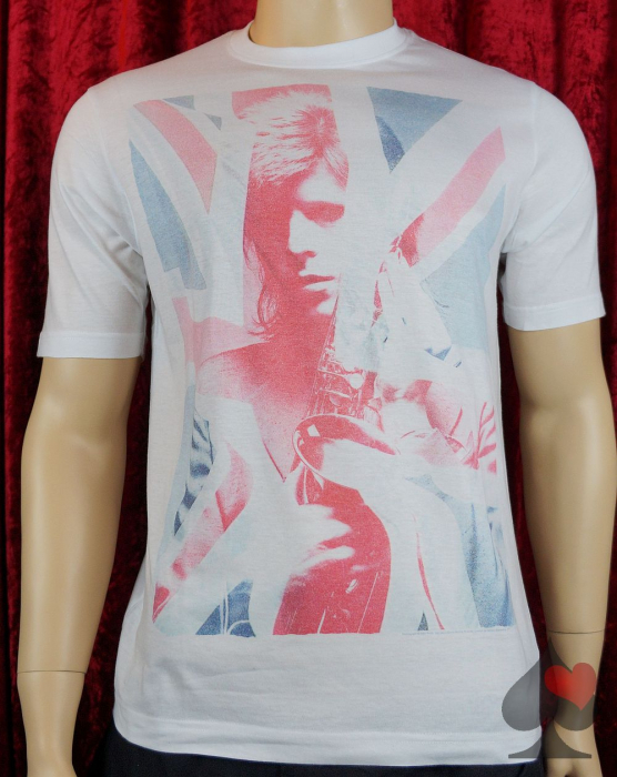 David Bowie Union Jack And Sax T-Shirt weiß Merchandise