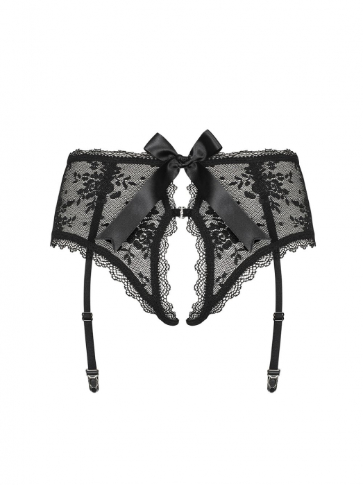 garter suspender belt strapsguertel schwarze spitze satinschleife lingerie dessous spielerspelunke