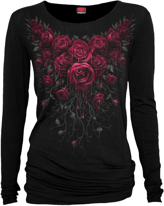 Langarm Damenshirt "Blood Rose"