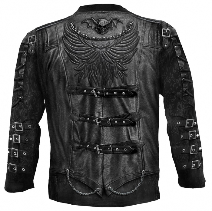 gothic biker longsleeve shirt goth wrap