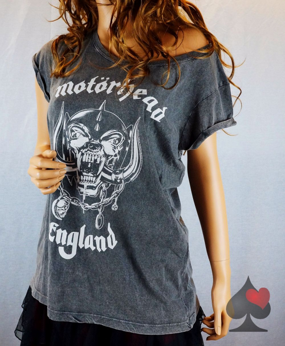 Motörhead England Ladies T-Shirt Acid Wash Merchandise