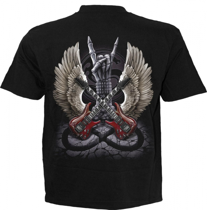 e-gitarre, rock, metal, hardrock, skelette, t-shirt