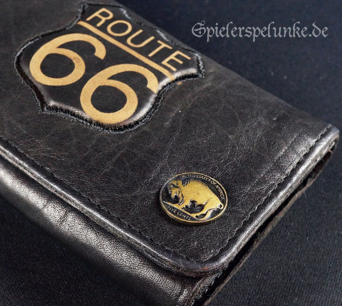 Truckerwallet schwarz mit Motiv Route 66