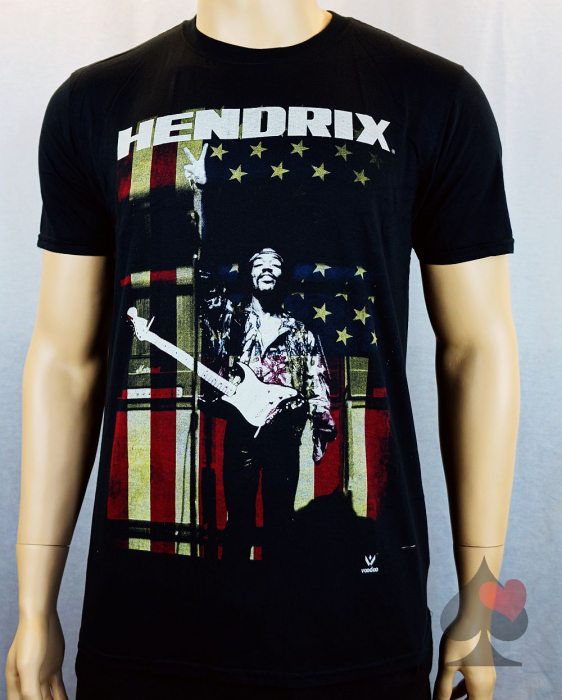 Jimi Hendrix Peace Flag T-Shirt schwarz Merchandise