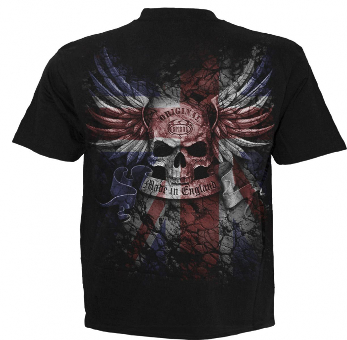 t-shirt made in england union jack skull t-shirt spiral gothic biker