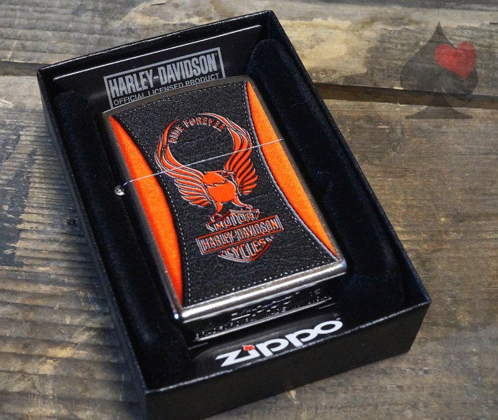 Zippo Sturmfeuerzeug Harley Davidson Lederoptik