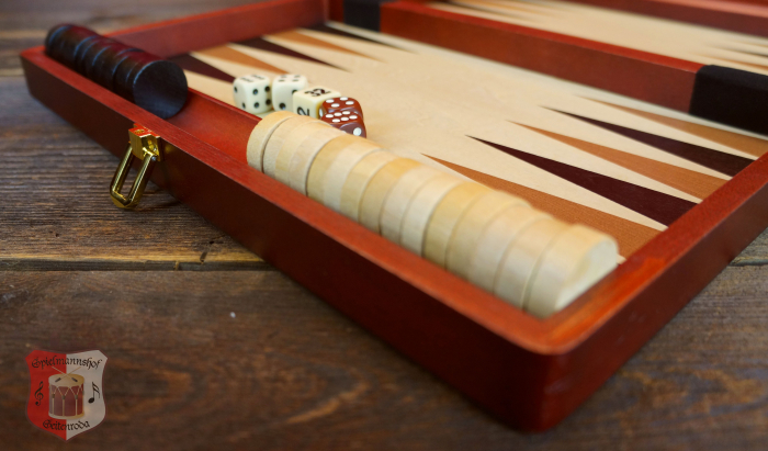 backgammon spielekassette erle mahagonifarben