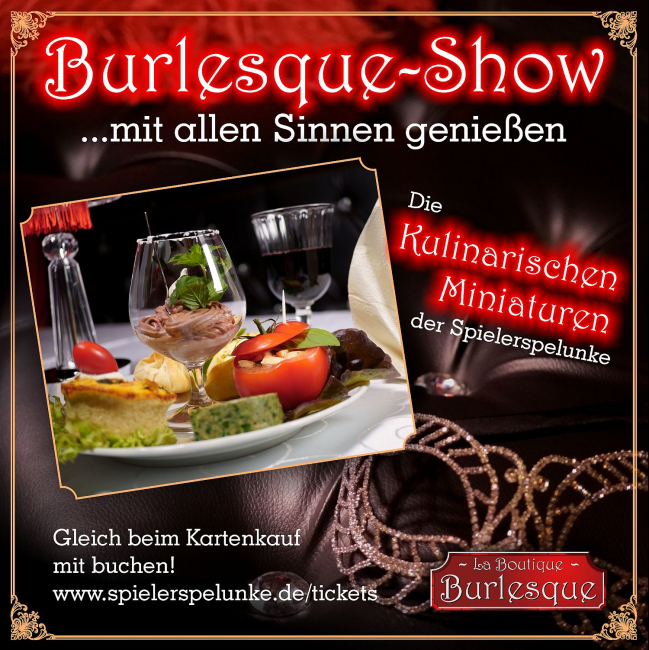 kulinarische miniaturen zur burlesque show