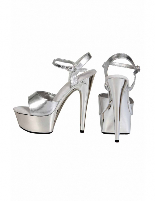 burlesque high heels plateau sandale silber