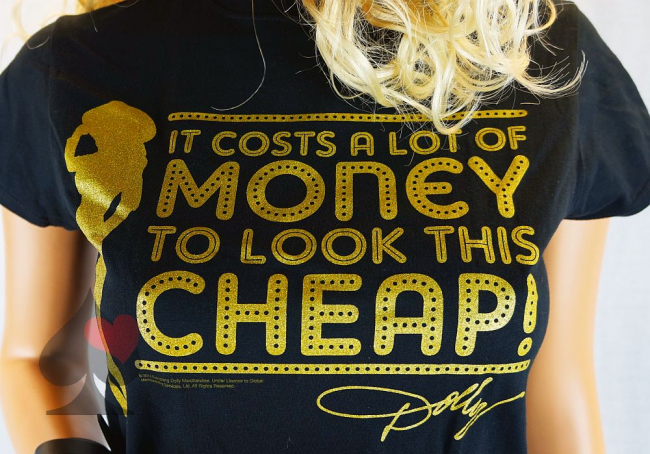 dolly parton look this cheap ladies shirt