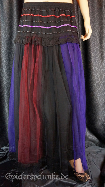 gothic rock lang rot lila schwarz spitze chiffon