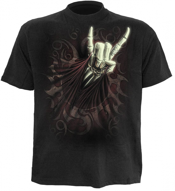 e-gitarre, rock, metal, hardrock, skelette, t-shirt jack skull t-shirt spiral gothic biker