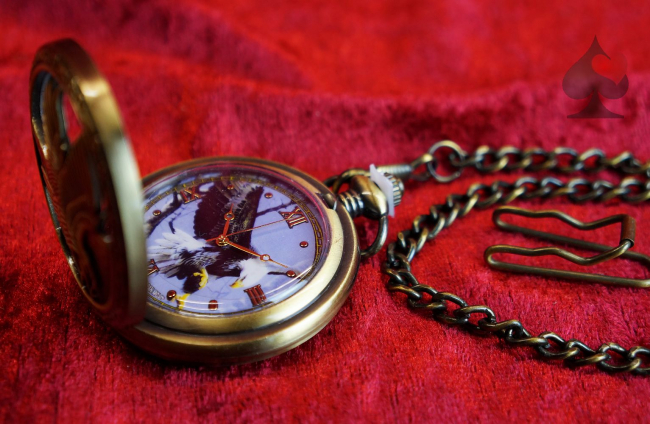 Gothic Steampunk Uhr Accessoire Taschenuhr Freimaurer mit Adlern 