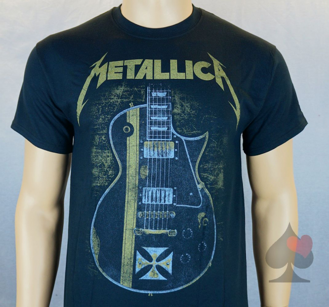 metallica hetfield guitar logo t-shirt