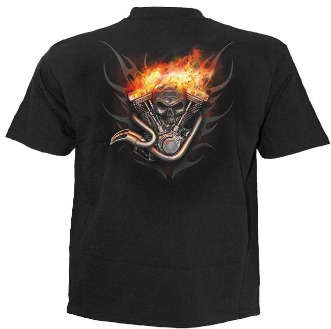 steampunk rider biker skull feuer t-shirt rocker