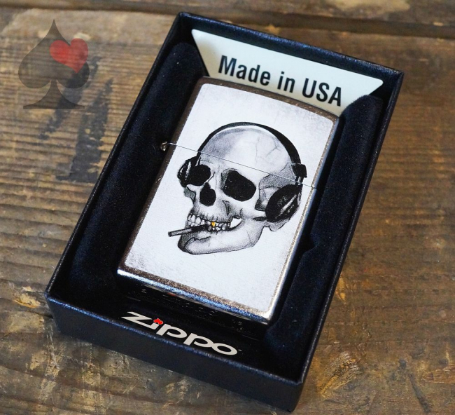 zippo sturmfeuerzeug DJ Skull Headphones