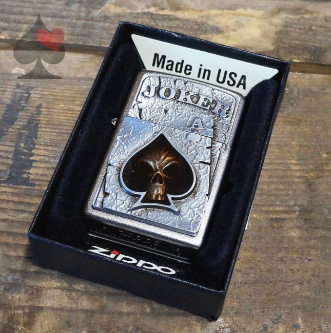 zippo sturmfeuerzeug Joker Skull Ace of Spades 3D