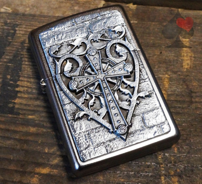 zippo sturmfeuerzeug used cross 3d