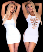 zweiseitig wendekleid doppelseitig sexy minikleid weiß mit netzausschnitten partykleid spielerspelunke