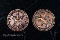 LARP Metall Spielmünzen "Königsmünze" kupferfarben, 25mm Durchmesser Spielgeld