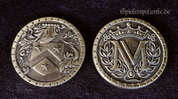 LARP Metall Spielmünzen "Mittelalter" goldfarben, 30mm Durchmesser Spielgeld