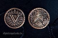 LARP Metall Spielmünzen "Mittelalter" kupferfarben, 25mm Durchmesser Spielgeld