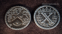 LARP Metall Spielmünzen "Mittelalter" silberfarben, 30mm Durchmesser Spielgeld