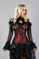 unterbrustkorsett viktorianisch steampunk roter brokat